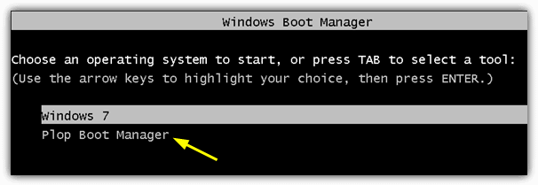 Windows boot manager Plop