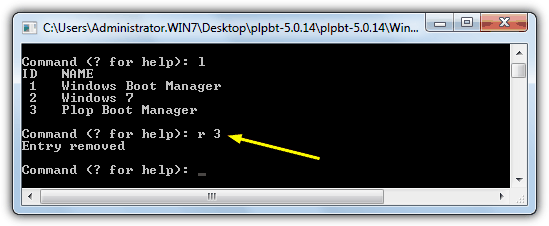 Remove menu entry from windows boot menu