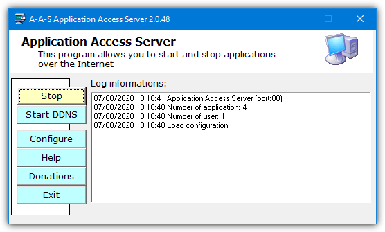 Application access server