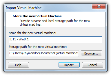 import vmware virtual machine