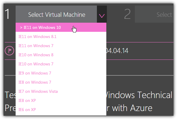 select virtual machine