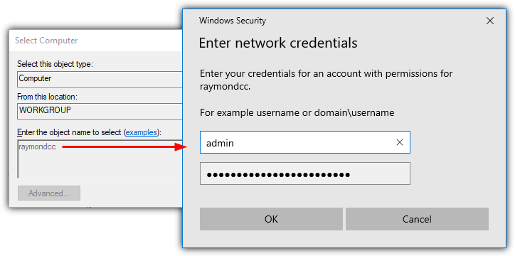 Services network credentials
