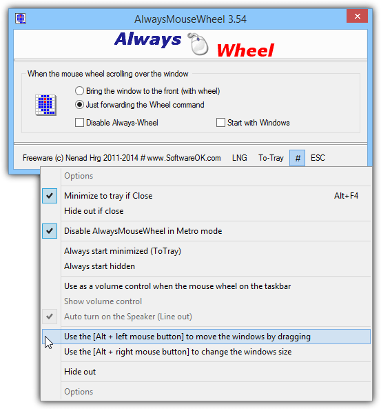 Always mouse wheel