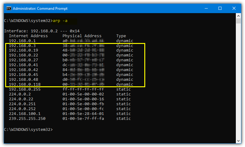 Arp command