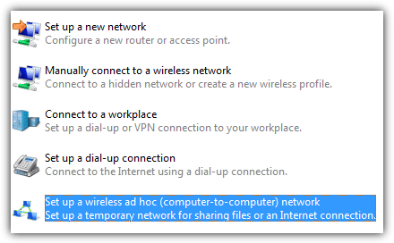 connect ad hoc network