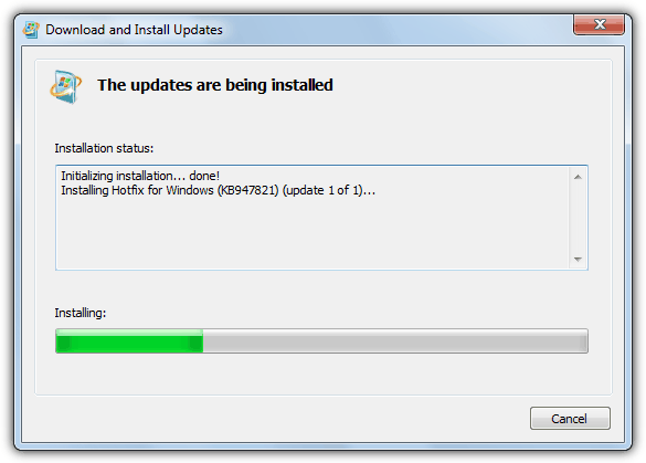 Install kb947821 update