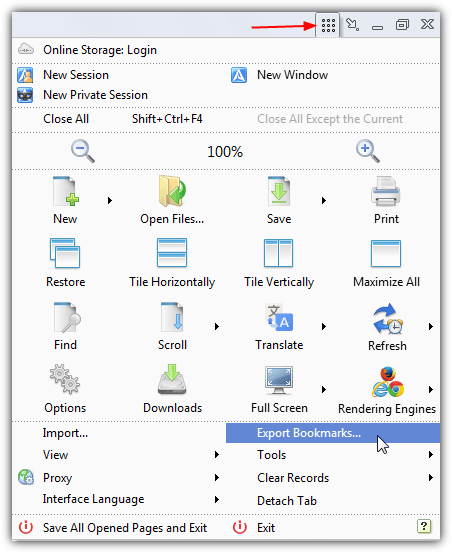 avant export bookmarks to html