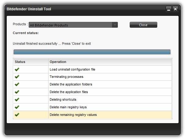 Bitdefender Uninstall Tool
