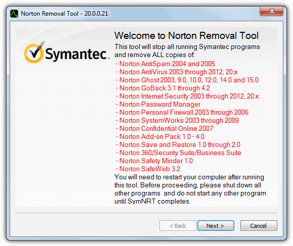 Norton Removal Tool