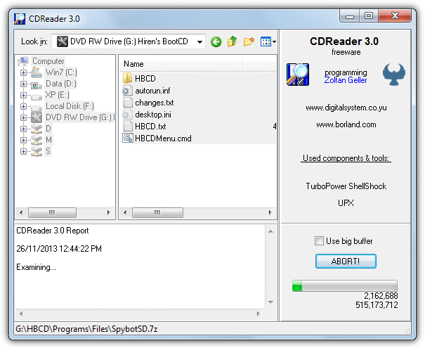 CDReader file check