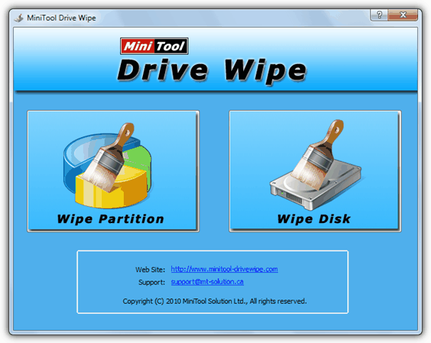 MiniTool Drive Wipe interface