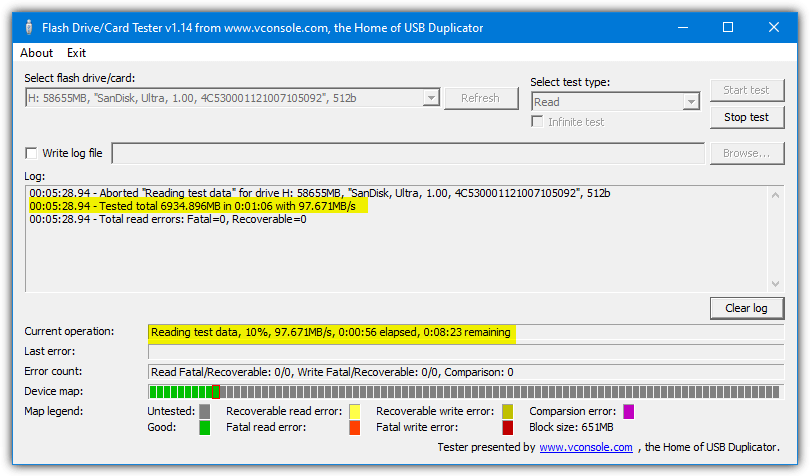 flash drive card tester