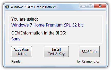 Windows 7 oem license installer