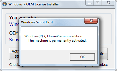 Windows 7 oem license installer activated