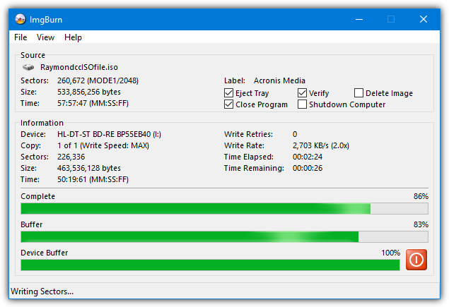 Cd selfburner burn iso