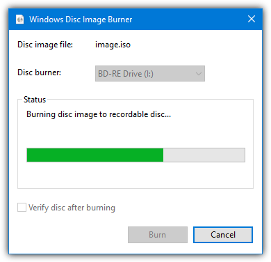 Isoburn image iso