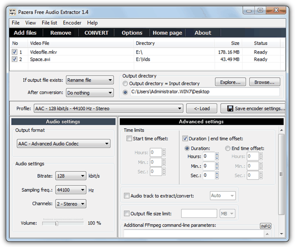 Pazera Free Audio Extractor