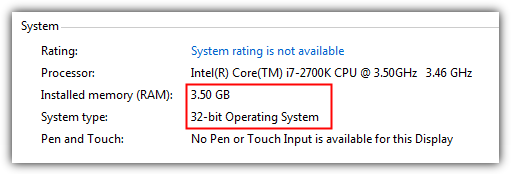 Install Memory 3.5GB