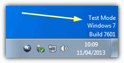 Windows 7 test mode watermark