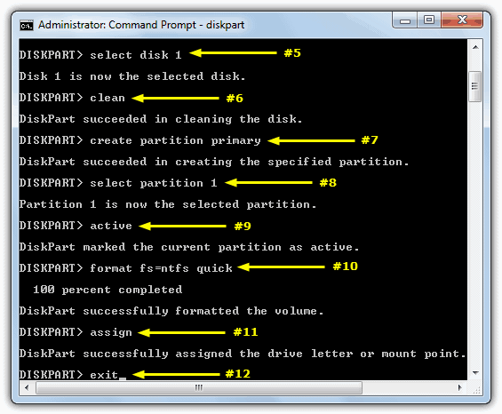 diskpart bootable usb