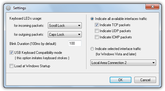 Network Lights settings