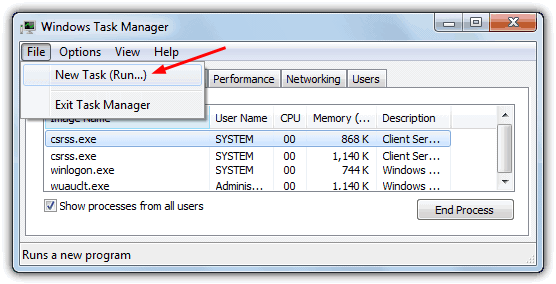 open cmd from task manager