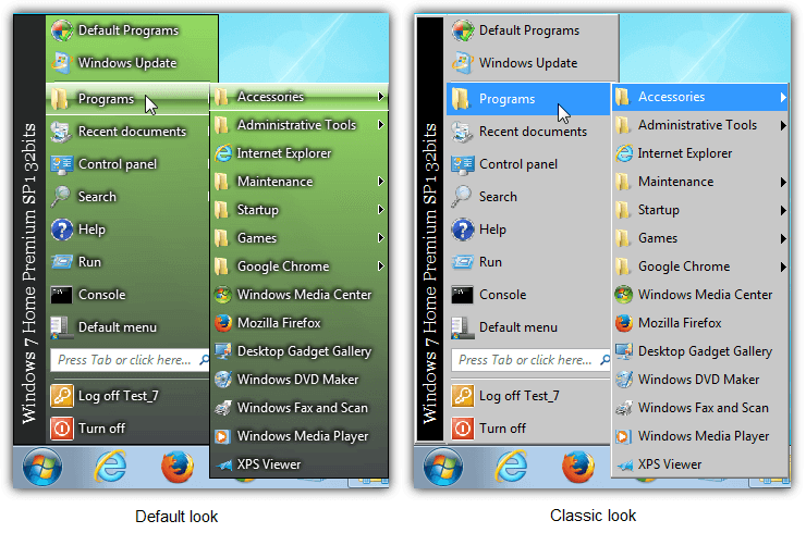 classic windows start menu (cwsm)