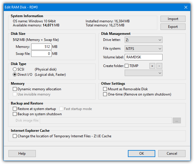 ultra ramdisk edit