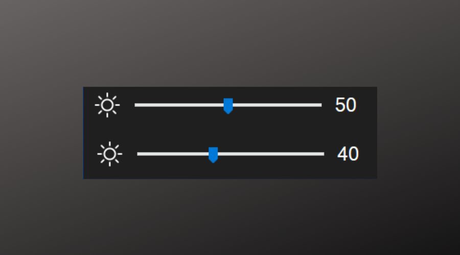 Win10 Brightness Slider user interface