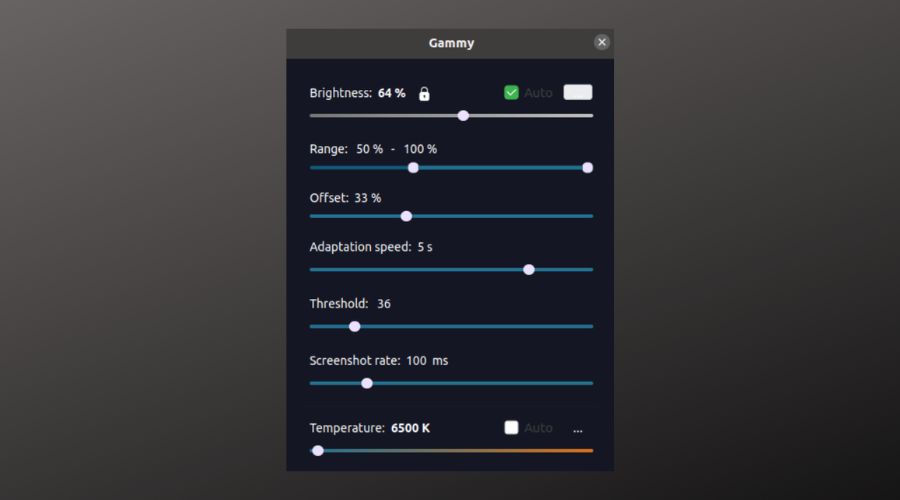 gammy user interface