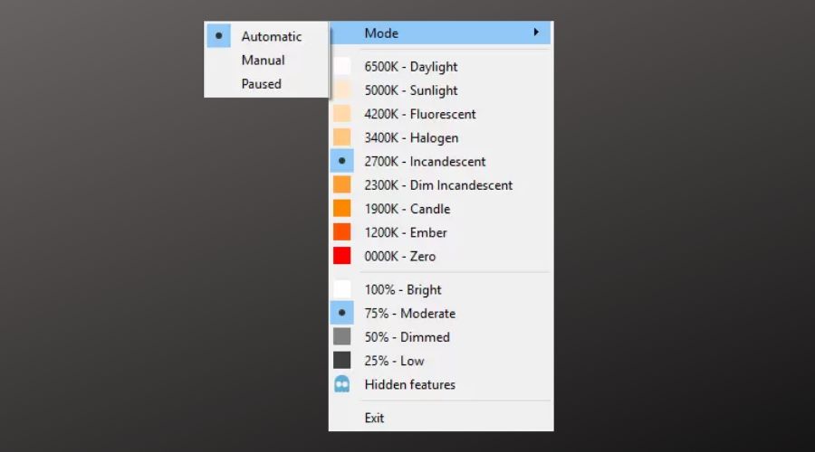 iris mini user interface