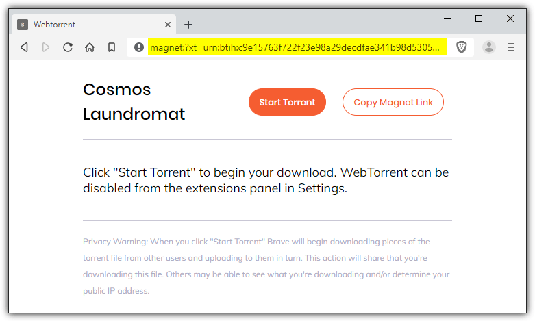 brave browser webtorrent