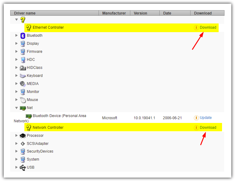 Driver identifier driver list