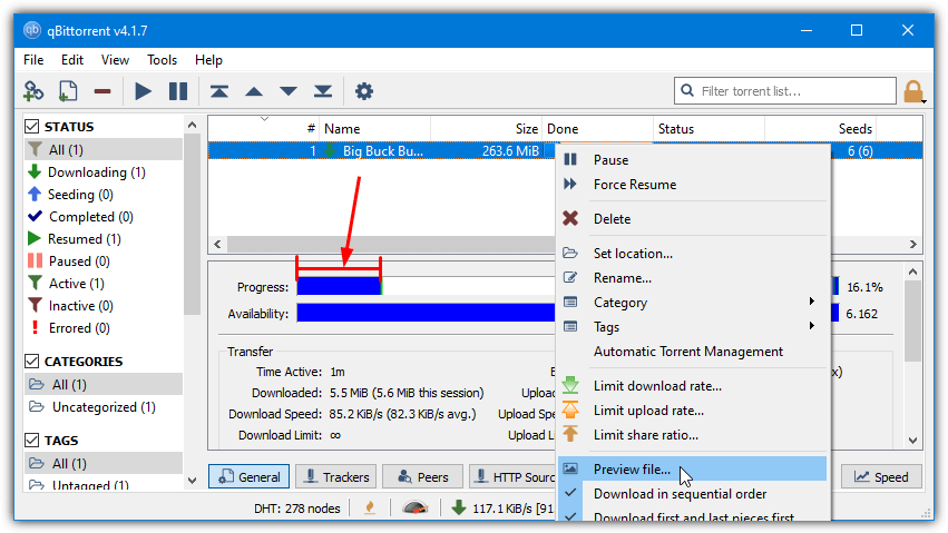 qbittorrent previw file