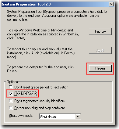 System Preperation Tool (Sysprep)