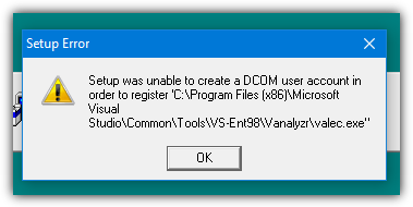 Vb6 dcom user account error