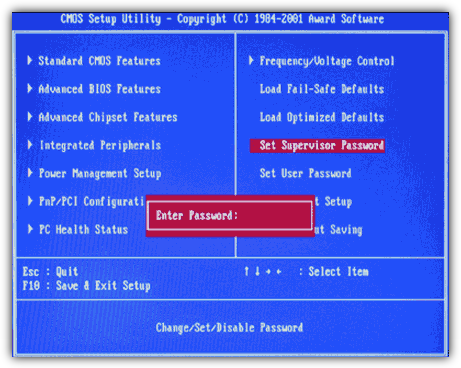 BIOS Enter Password