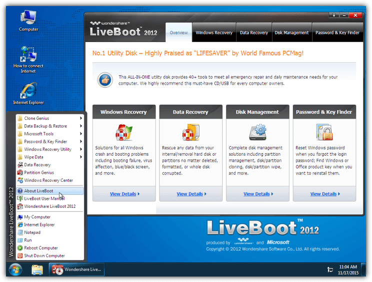 Lliveboot 2012 desktop