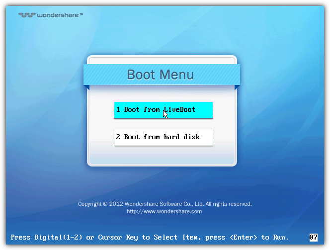 boot from liveboot