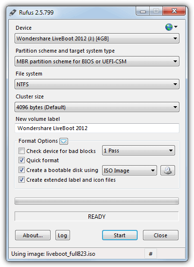 wondershare liveboot usb