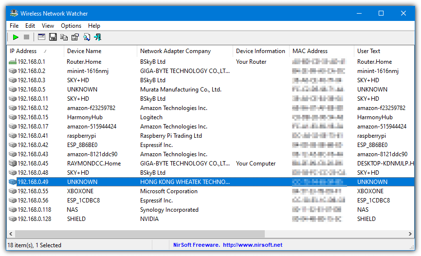 Wireless network watcher