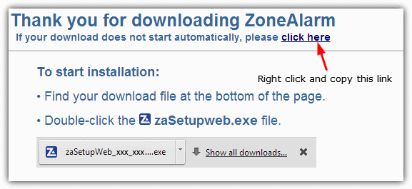 ZoneAlarm download URL