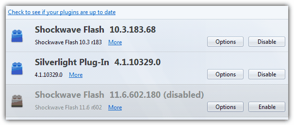 Verify Flash is installed in Firefox