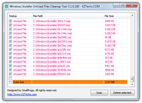Windows Installer UnUsed Files Cleanup Tool