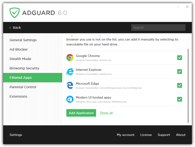 adguard filtered apps
