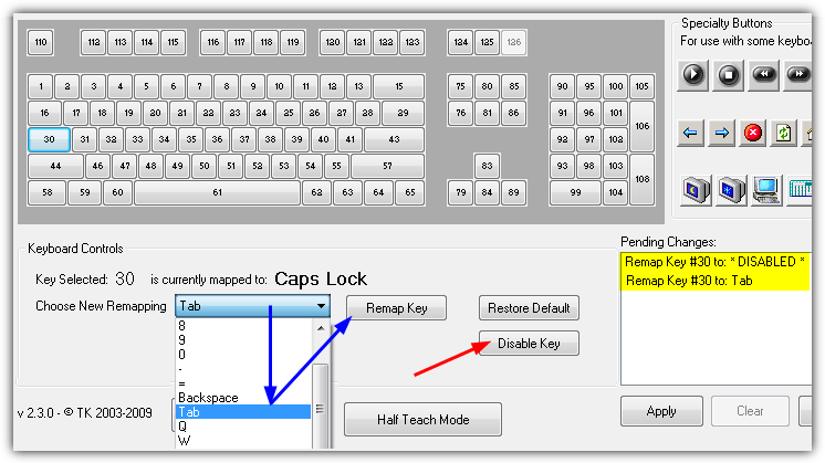 keytweak map caps lock