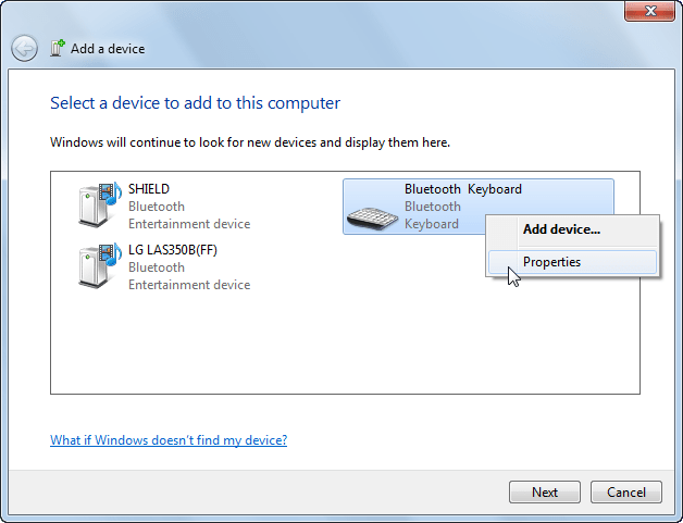 Add bluetooth device properties