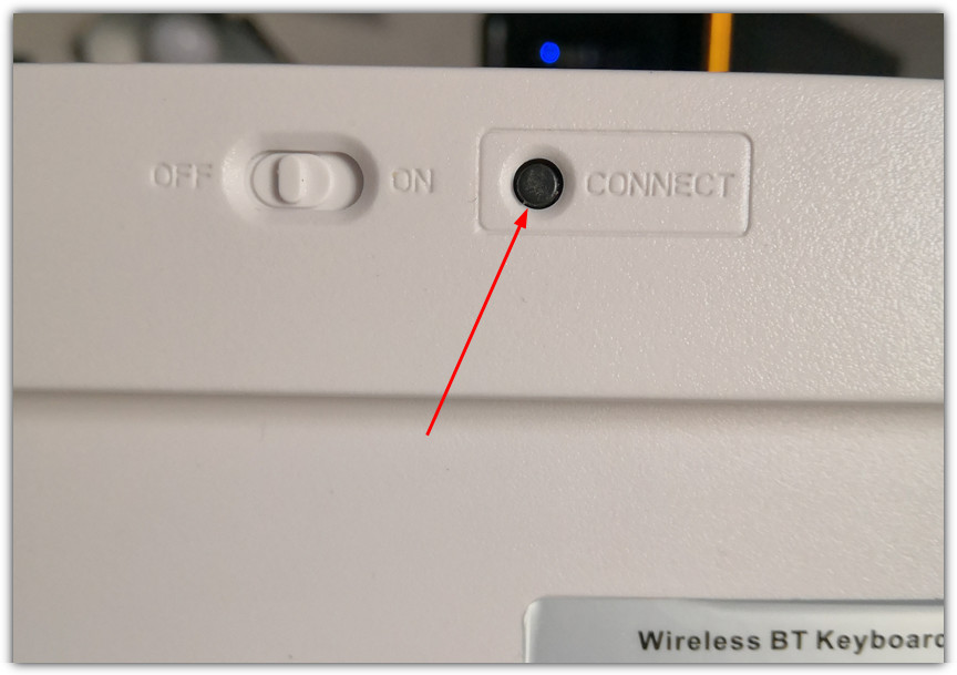Bluetooth keyboard connect button