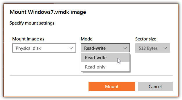 Image mounter mount read write