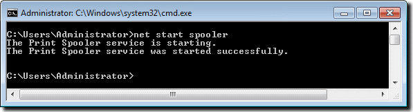 net start spooler
